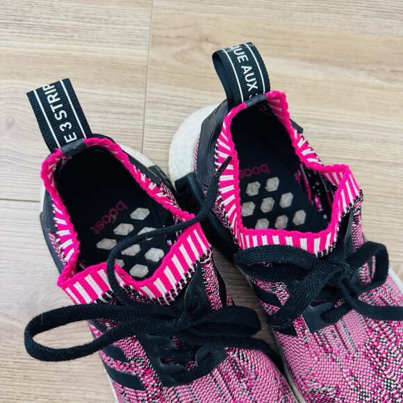 Adidas NMD R1 Primeknit Pink Rose women's sneaker Size 8 - Picture 9 of 11